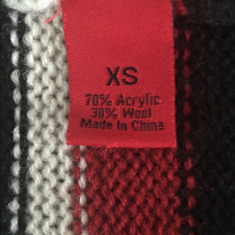 5/48 Open Knit Cardigan Aztec Pattern Sweater XS - Picture 5 of 7